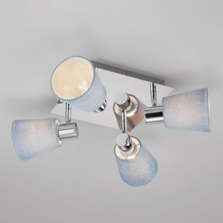 20080/4 хром/голубой Потолочный светильник с поворотными абажурами Eurosvet Culver