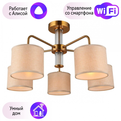 Люстра с поддержкой Алисы потолочная Omnilux OML-56907-05-A 