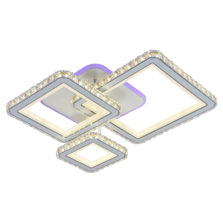 Светодиодная диммируемая люстра с ПДУ Profit Light 8048/3 WHT 182W+8W RGB 