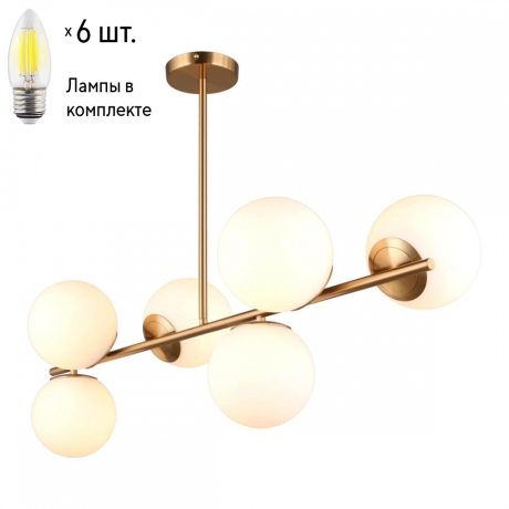 Люстра на штанге с лампочками Omnilux OML-66627-06+Lamps 