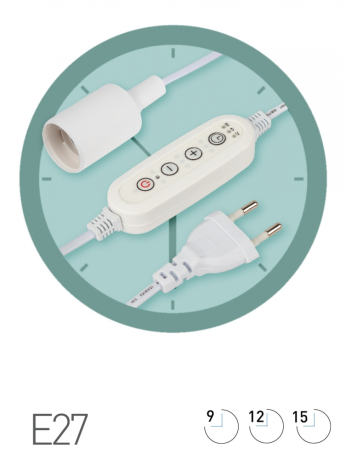 Светильник для растений ЭРА FITO-Time Holder E27 1,5 м с проводом и таймером для фитоламп с цоколем Е27 Б0059882 