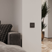 Сенсорный выключатель двухклавишный с подсветкой (черный) W4522008 Werkel