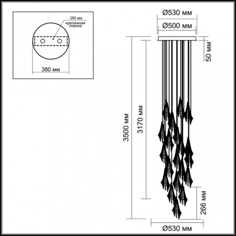 Каскадная светодиодная люстра Odeon Light Exclusive L-Vision Afalina 5442/137L 