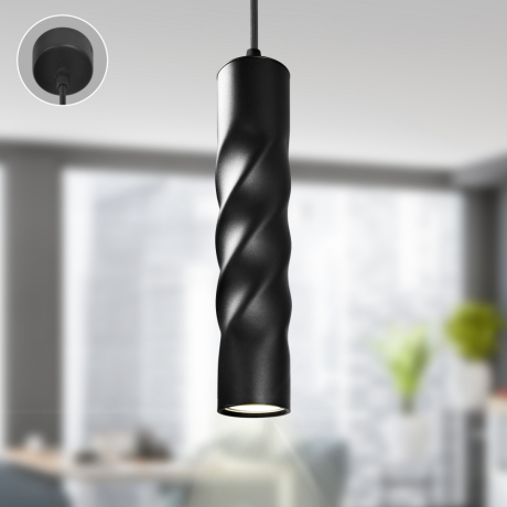 Нарушена упаковка!  <619924> Подвесной светильник Эра PL24 BK MR16 GU10 IP20 черный (Б0059811)