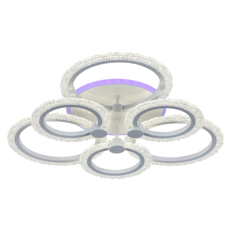 Светодиодная диммируемая люстра с ПДУ и RGB подсветкой Profit Light 8003/6 WHT А 