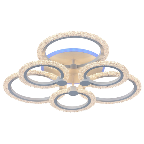 Светодиодная диммируемая люстра с ПДУ и RGB подсветкой Profit Light 8003/6 WHT А 