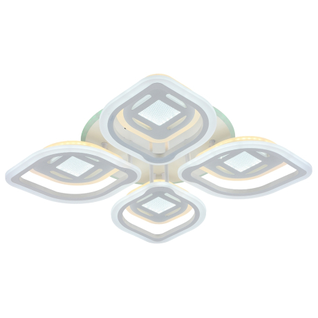 Светодиодная диммируемая люстра с ПДУ Profit Light  8439/4+4B WHT 200W+10W RGB 