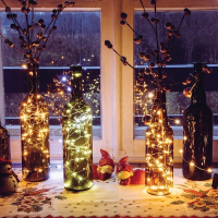 Нарушена упаковка! <295977> 1м. Электрогирлянда ''Пробка'' на батарейках (теплый) 10LED IP20 Vegas 55128