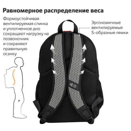 Рюкзак BRAUBERG FASHION CITY универсальный, 2 отделения, "Manga Anime", черный, 46х31х15 см, 270811 (270811)