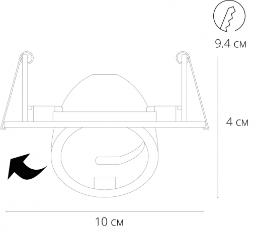 Комплект 10шт. Встраиваемый светильник Arte Lamp Accento A4009PL-1BK-10 