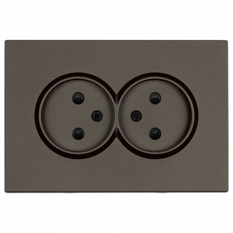 Розетка двойная без заземления и со шторкой Stekker Эмили 49929 