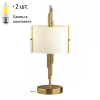 Настольная лампа Odeon Margaret с лампочками 5415/2T+Lamps E27 Свеча