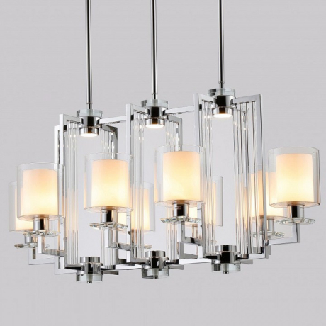 Люстра на штанге iLamp King RM6201-8P CR+CL 