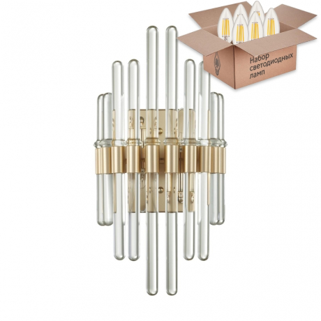 Бра с лампочками Stika Odeon Light 4988/2W+Lamps E14 Свеча 