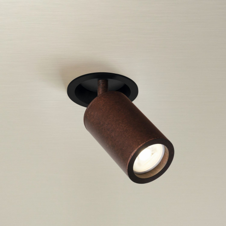 Врезной светильник черного цвета с плафоном с эффектом ржавчины, для лампы GU10 от GETOGAZOV FAMILY