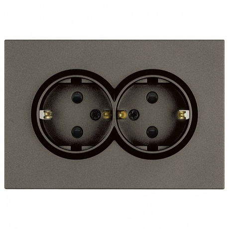 Розетка двойная с заземлением и со шторкой Stekker Эмили 49934 