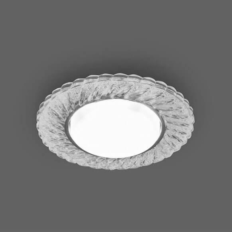 Светильник встраиваемый с белой LED подсветкой Feron CD4021 потолочный GX53 без лампы прозрачный 29474 