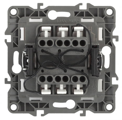 Выключатель двухклавишный с подсветкой ЭРА 12 10AX 250V 12-1105-06 Б0014662