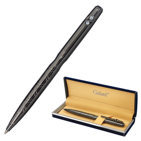 Ручка подарочная шариковая GALANT "NUANCE", корпус оружейный металл, детали оружейный металл, узел 0,7 мм, синяя, 143508 (143508)