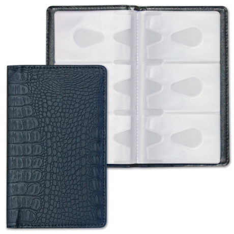 Визитница/кредитница трехрядная BRAUBERG "Cayman", на 96 карт, под кожу крокодила, черная, 231761 (231761)