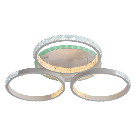 Светодиодная диммируемая люстра с ПДУ Profit Light 8047/3 WHT A 78W+6W RGB 