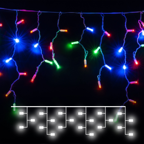 3*0.6м. Уличная гирлянда бахрома RGB Eurosvet 230V 100-101 мульти (a060408)