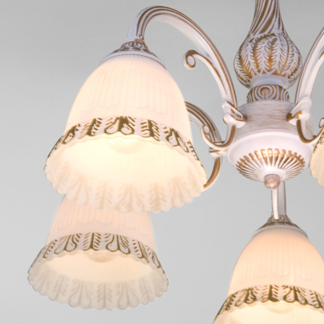 Потолочная люстра Eurosvet Campina 60107/5 белый с золотом a045771 