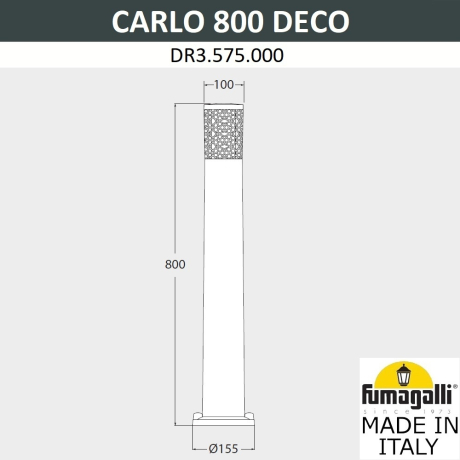 Наземный низкий светильник Fumagalli Carlo Deco DR3.575.000.WXU1L