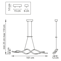 Подвесная диммируемая люстра с пультом ДУ Rotonda Lightstar 736437