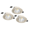 900746 Комплект встраиваемых диммируемых светильников SALICETO, 3X6W (LED), 2700K, 1350lm, ?88, алюминий, матовый никель Eglo