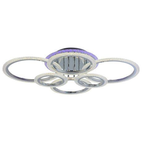 Светодиодная диммируемая люстра с ПДУ Profit Light 8086/6 CHR 132W+8W RGB 