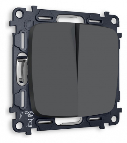 Выключатель двухклавишный без рамки Ambrella Volt OMEGA MO903010