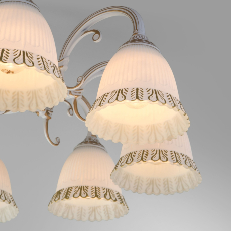 Люстра на штанге Eurosvet Campina 60107/8 белый с золотом 