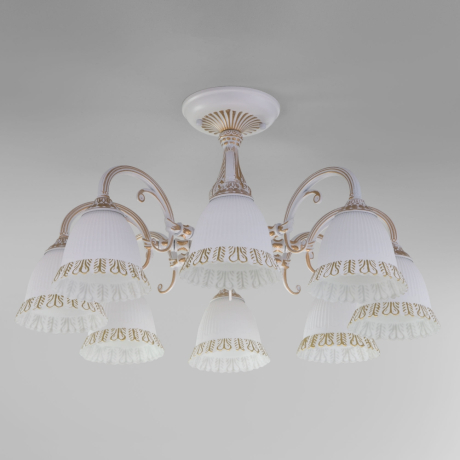 Люстра на штанге Eurosvet Campina 60107/8 белый с золотом 