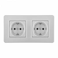 Розетка с заземлением и со шторкой Arte Milano SET16-2 SET16-2-40-1x2 silver