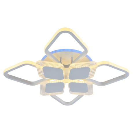 Светодиодная диммируемая люстра с ПДУ Profit Light 5893/4+4A WHT 144W+8W RGB 