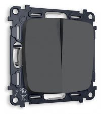 Выключатель проходной двухклавишный без рамки Ambrella Volt OMEGA MO903020