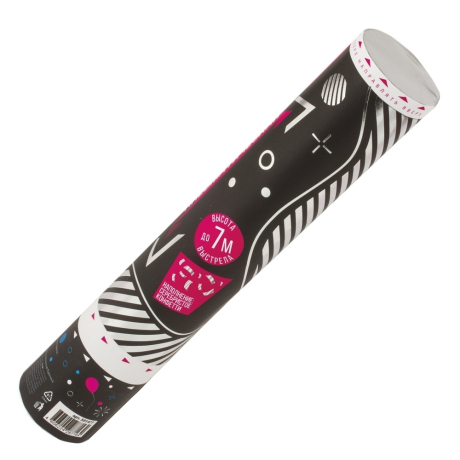 Нарушена упаковка!  <289232> Хлопушка пневматическая ЗОЛОТАЯ СКАЗКА 30 см, фольга, прямоугольники, серебристый, 591477 (591477)