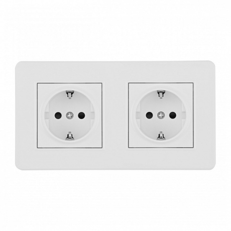 Розетка с заземлением и со шторкой Arte Milano SET16-2 SET16-2-40-1x2 white 
