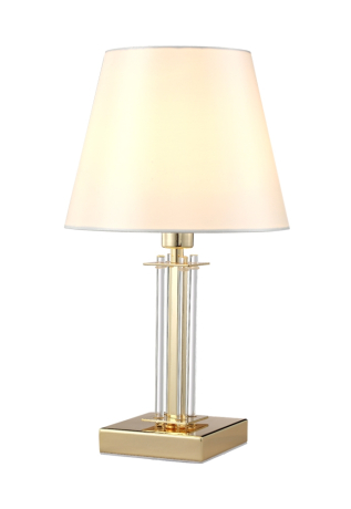 Настольная лампа в комплекте с лампочкой  CRYSTAL LUX NICOLAS LG1 GOLD/WHITE+Lamps 