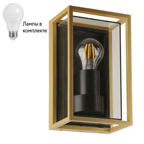 Уличный настенный светильник с лампочкой Arte lamp A2322AL-1GO+Lamps