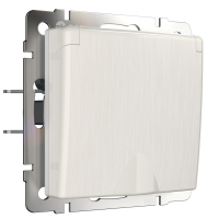 Розетка влагозащищенная с заземлением и со шторкой, без рамки с крышкой Werkel перламутровый рифленый W1171213