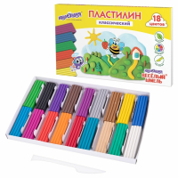 Нарушена упаковка!  <369960> Пластилин классический ЮНЛАНДИЯ "ВЕСЁЛЫЙ ШМЕЛЬ", 18 цветов, 360 грамм, стек, ВЫСШЕЕ КАЧЕСТВО, 106432 (106432)
