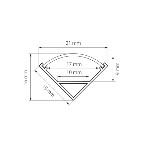 Профиль угловой с полукруглым рассеивателем Profiled Lightstar 419101 
