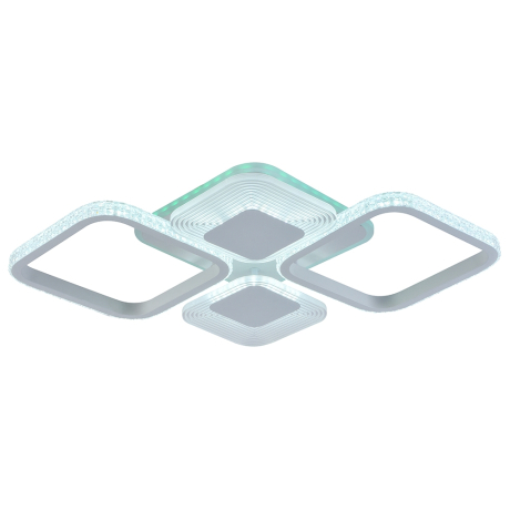 Светодиодная диммируемая люстра с ПДУ Profit Light 5886/4B WHT 80W+8W RGB 