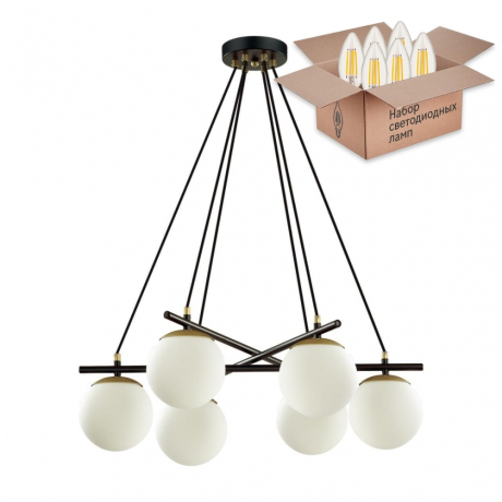 Подвесная люстра Lumion Randi с лампочками 5212/6+Lamps E27 Свеча 