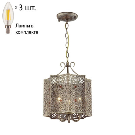 Подвесная люстра Favourite Bazar с лампочками 1624-3P+Lamps E14 Свеча 