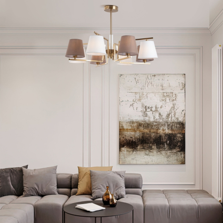 Люстра на штанге с тканевыми абажурами Eurosvet Ozark 60149/8 (a064981) 