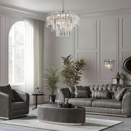 Накладной светильник Eurosvet Elegante 10130/1 хром/прозрачный хрусталь Strotskis 