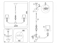 Подвесная люстра Ambrella Light High Light Ceramo Classic LH75061
